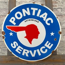 Insegna smaltata PONTIAC Ø 16,1" (41 cm) Old-looking Vintage Service Targa in...