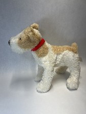 Egmont Toys Peluche Cucciolo Cane Eliot Crema e Tan Patch Collare Rosso Lungo 14 Pollici