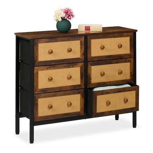Cassettiera cassetti rattan - cassettiera, 6