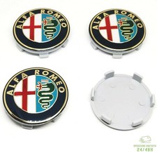 4 Tappi Coprimozzo Per ALFA ROMEO 147 156 166 MITO GT 50 mm Fregi Cerchi in Lega