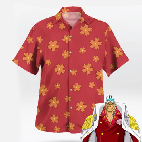 Camicia hawaiana rossa