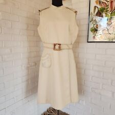 Vtg 70s Midi Dress Khaki Tan