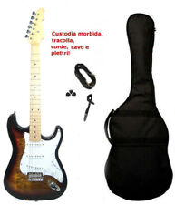Chitarra Elettrica Strato caster Sunburst Flammed SMT Custodia Accessori Omaggio