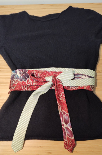 Cintura obi fatta con cravatte - obi,