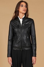Giacca in Pelle Nera Donna