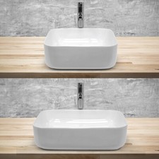 Lavabo da appoggio bagno sanitari bacinella lavandino lavello bianco 390/505 mm