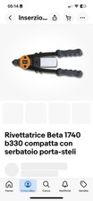 Rivettatrice Beta 1740 b330 compatta con serbatoio porta-steli + 5 Occhielli