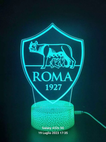 Lampada plexiglass roma calcio - lampada,