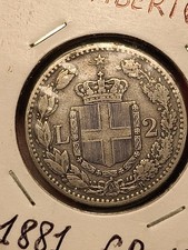 REGNO D' ITALIA Splendida DUE 2 LIRE 1881 ARGENTO ROMA R RARA UMBERTO I