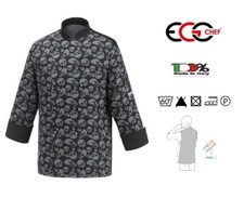 GIACCA CUOCO BLACK SKULL TESCHIO NUOVA EGOCHEF CHEF JACKET Kochjacke 2027120AS