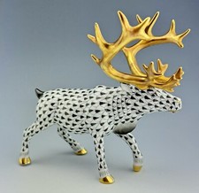 ? Rara statuina a rete nera RENNA HEREND 7” COME NUOVA ($994 VENDITA AL DETTAGLIO)