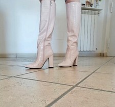 38 Boots Stiefel Pink Cipria Cream High Sky Heels Sexy white Woman