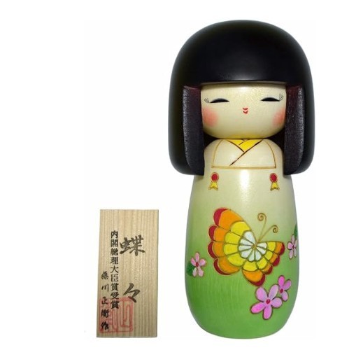 Kokeshi wooden doll butterfly - doll,