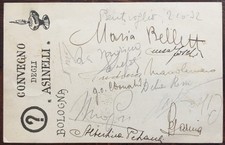 +++ cartolina viaggiata 1932 BOLOGNA CONVEGNO DEGLI ASINELLI Bentivoglio +++ 