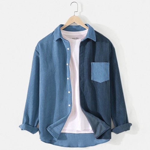 Uomo giuntato corduroy camicia - uomo,
