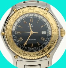 Orologio automatico Ebel Voyager #1124913 World Time Date 18K SS 38 MM