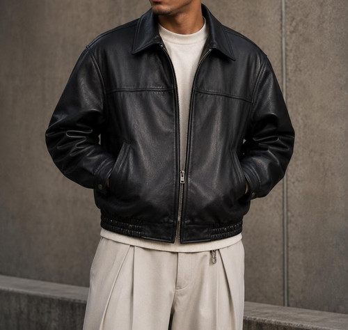 Giacca bomber uomo nera - bomber, biker