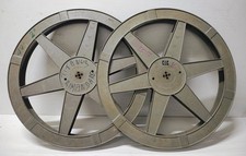 2 BOBINE IN PLASTICA PER FILM IN PELLICOLA CINEMA 35 mm. da 1600 METRI SENZA BOX