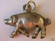 ARGENTO_ANIMALI_PORCELLINO_SIMBOLO DI FORTUNA_CIONDOLO_MINIATURA_IDEA REGALO