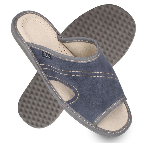 Pantofole uomo pelle - , blu