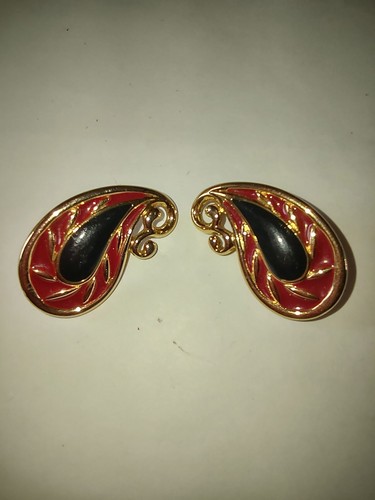 Orecchini monet vintage smalto - vintage,
