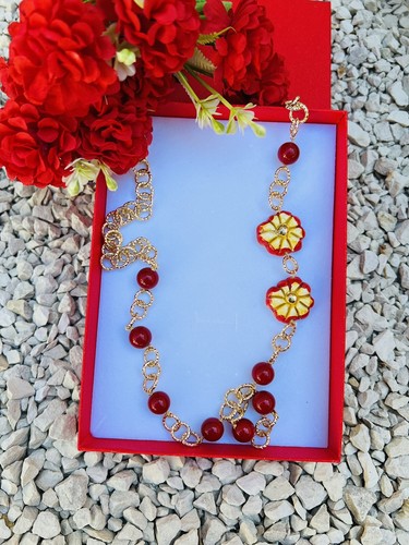 Collana fiori ceramica di - ceramica,