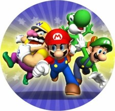 Cialda per torta Super Mario Bros compleanno zucchero o ostia decorazione torte