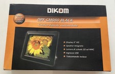 Cornice digitale decoro in Argento DIKOM DPF-GM080 Nera 8” HD con telecomando