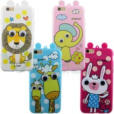 Pellicola+Custodia cover ANIMALI ALLEGRI per iPhone 6 4.7 6S case TPU flessibile