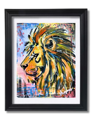Quadro ritratto leone audace - quadro,