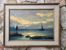 Quadro -Marina Con Pescatore-
