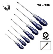 SERIE 7 CACCIAVITI GIRAVITI TORX® CALAMITATI CON FORO T6-T10-T15-T20-T25-T27-T30