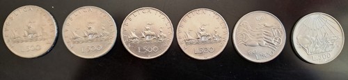 Lotto monete 500 lire - n.6,