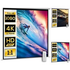 HOMCOM Telo Proiettore Motorizzato con Telecomando Bianco