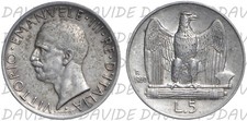 00548] REGNO ITALIA - VITTORIO EMANUELE III - 5 LIRE AQUILINO 1930 - BORDO LARGO