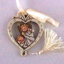 24657 Bomboniere Icona cuore appendino Bimbo con Angelo (kit 24 pezzi)