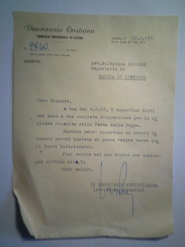 Lettera democrazia cristiana - lettera, "democrazia