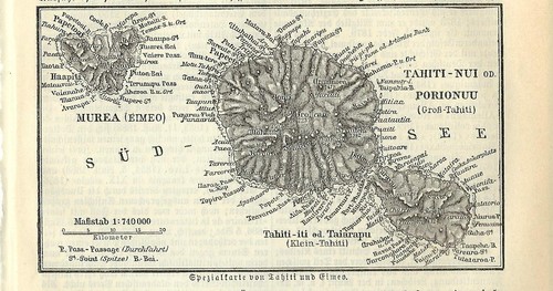 Carta geografica antica tahiti - antica,