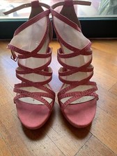 Sandali Velluto rosa, Strass e Voile 38 tacco 11  Bellissime AFFARE