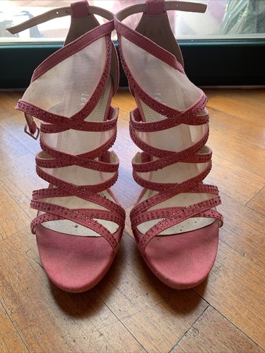 Sandali velluto rosa strass - velluto, rosa,