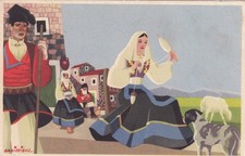 CARTOLINA DI NUORO ,FILATRICE
