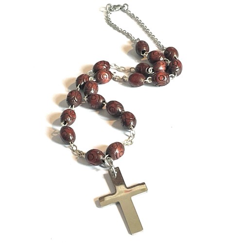 Collana rosario legno con