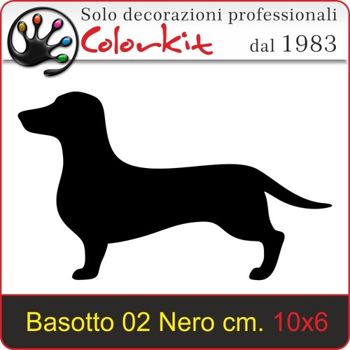 Adesivo cane bassotto - adesivo, nero