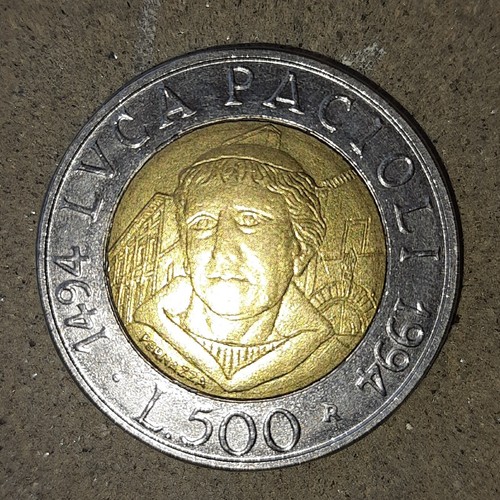 500 lire 1994 bimetallica luca - lire,