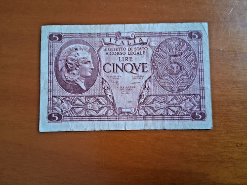 Banconota lire 1944 regno - 5,
