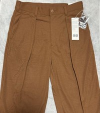 Pantaloni Uniqlo U Wide Fit Tuck Jersey marroni taglia 76 nuovi