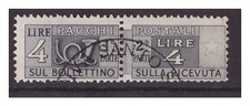 PACCHI POSTALI   RUOTA  1946-51   -  LIRE 4  USATO