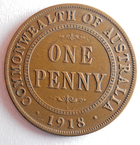 1918 penny australia moneta - -,