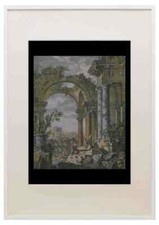 401081 Quadro stampa incorniciata senza titolo Giovanni Paolo Pannini A3 A4 incisione senza titolo