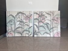 Set 2 quadri moderni dipinti a